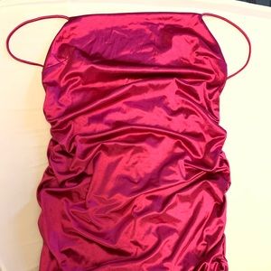 Ruched mini dress with cutout back